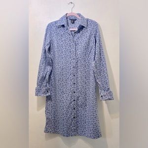 “346”Brooks Brothers 100% cotton floral button down shirt dress size 6
